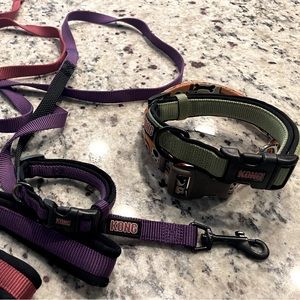 Kong leash sets various sizes and colors. One lot. Sold together!